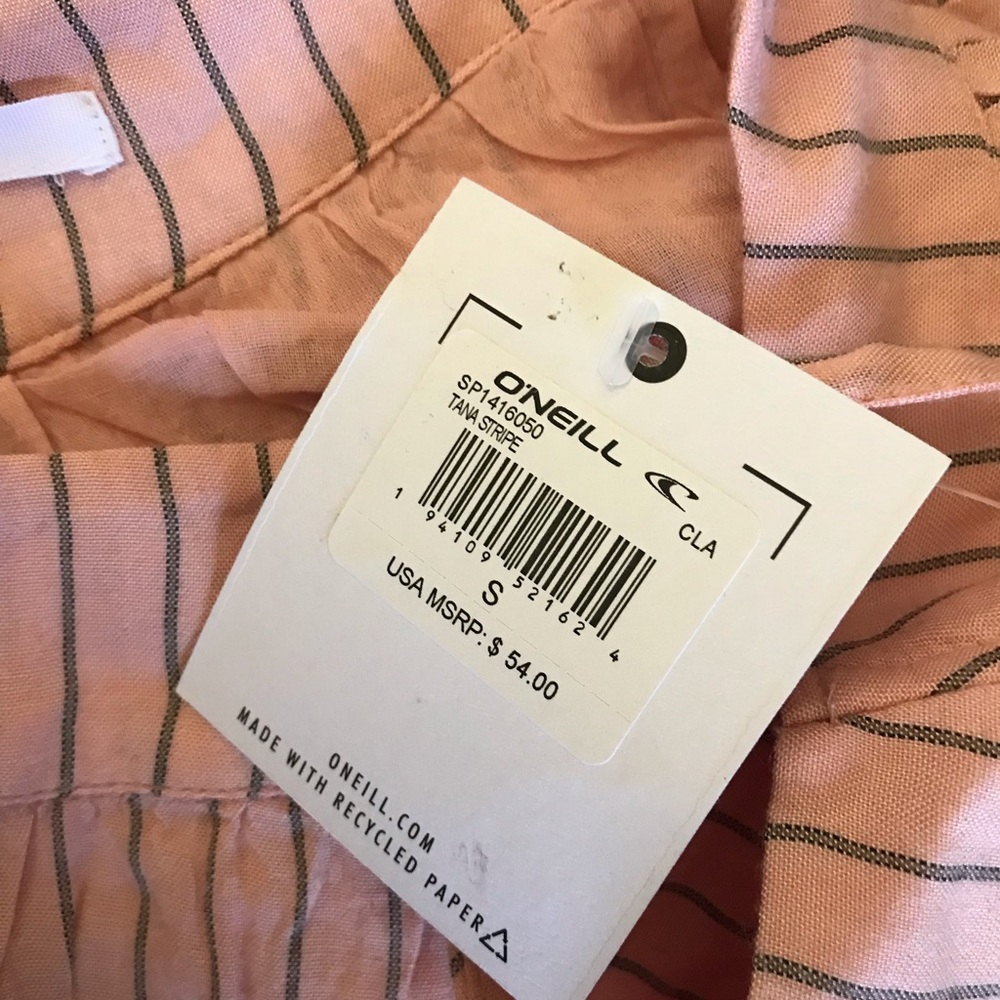 HOST PICK🎉O’Neill Summer Adjustable Spaghetti Strap NWT Peach Color w/Stripes - Picture 11 of 12
